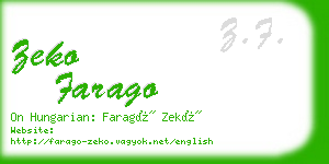 zeko farago business card
